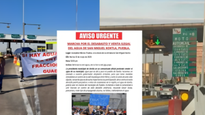 Bloqueo en la México-Puebla: acusan intento de vender el agua en Xoxtla