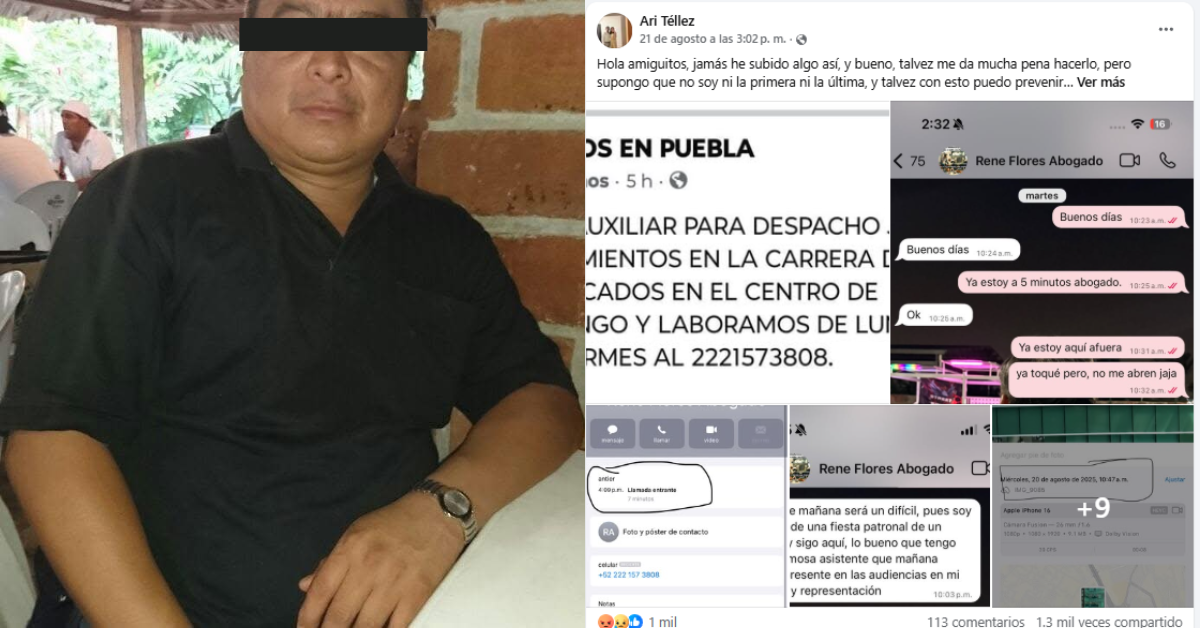 Abogado en Puebla acosó a joven que solo buscaba trabajo