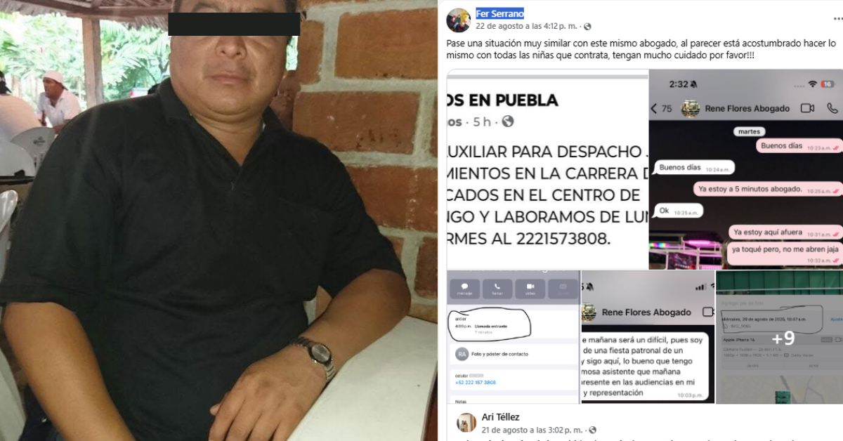 Nueva acusación contra el abogado René por acoso en Puebla