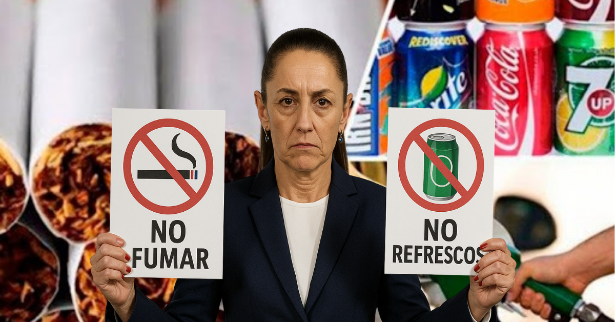 Sheinbaum propone impuestos al doble en cigarros y refrescos