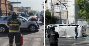 Volcadura en El Carmen: combi deja seis heridos